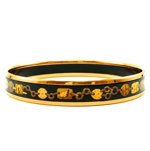 HERMES BANGLE BLACK GOLD - Picture 8 of 12